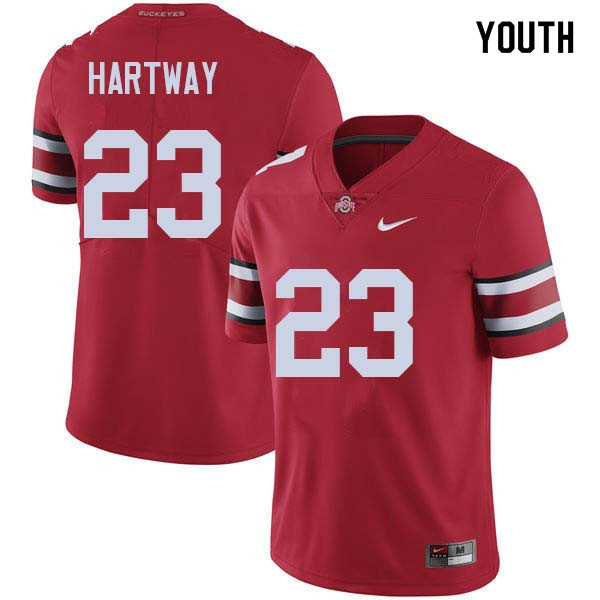 Ohio State Buckeyes Michael Hartway Youth #23 Red Authentic Stitched College Football Jersey